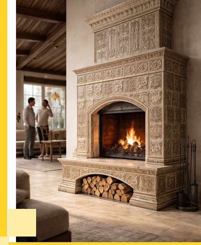 Купить изразцовый камин в Воскресенске от 258450 р. | ЭриданВск