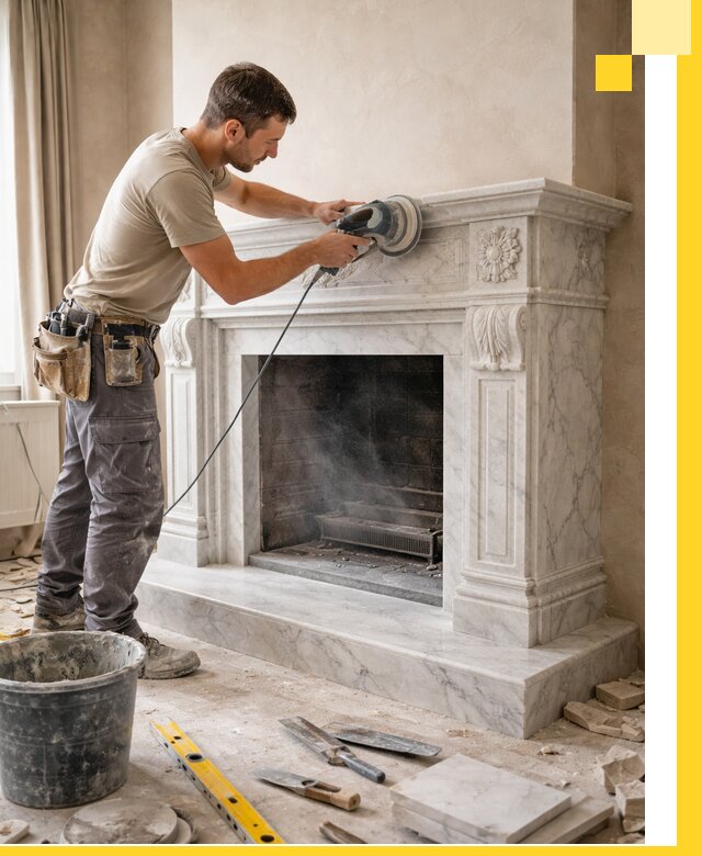 Изготовление и установка мраморных каминов в Воскресенске под ключ