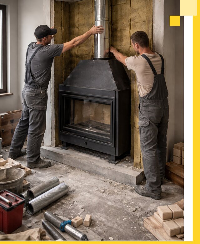 Изготовление и монтаж закрытых каминов в Воскресенске под ключ