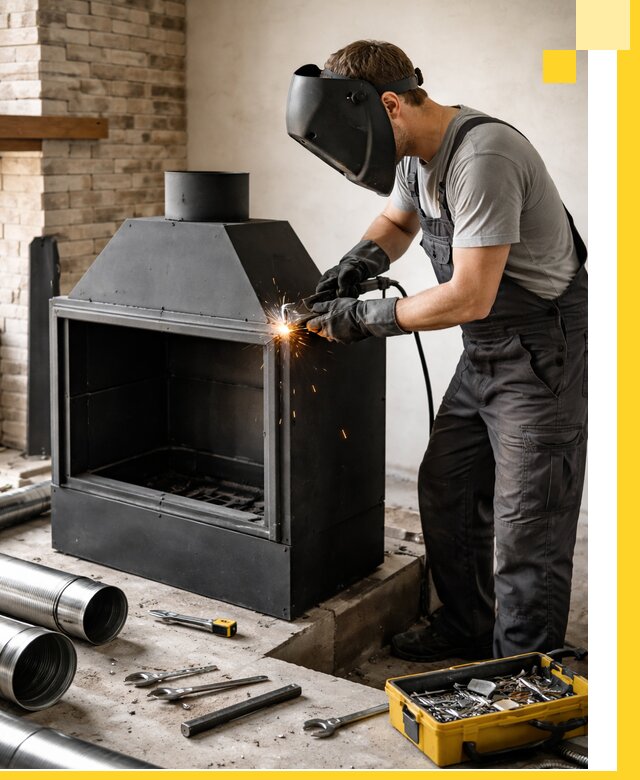 Продажа и установка металлических каминов в Воскресенске под ключ