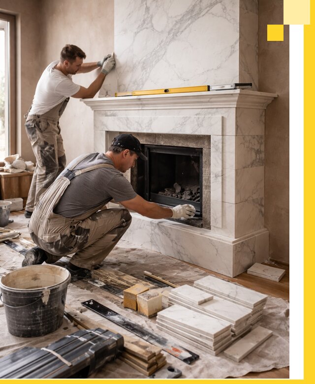 Отделка каминов в Воскресенске качественные облицовочные работы