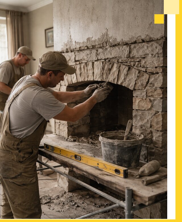 Изготовление каминов под ключ в Воскресенске, монтаж и отделка