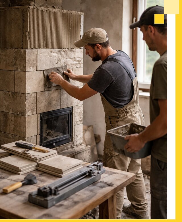 Профессиональная облицовка печей в Воскресенске: керамика и камень