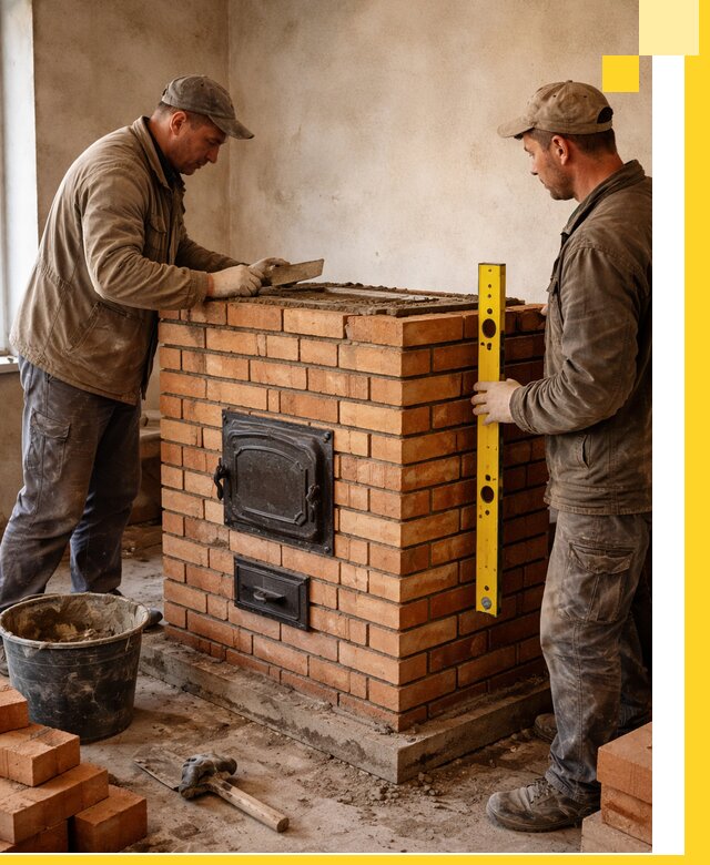 Отопительные печи под ключ в Воскресенске, установка и сборка