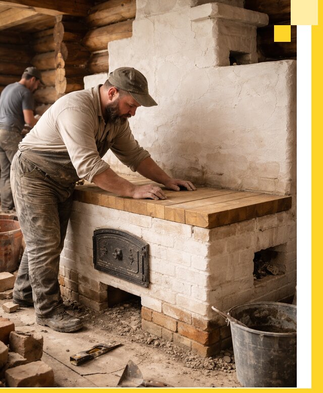 Проектирование и установка русской печи с лежанкой в Воскресенске