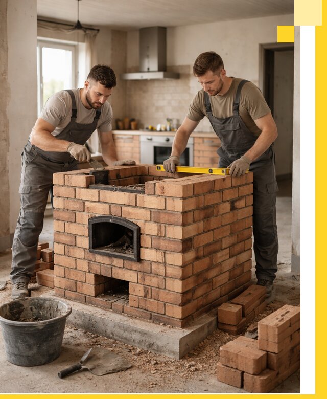 Установка и монтаж печей в частном доме в Воскресенске под ключ