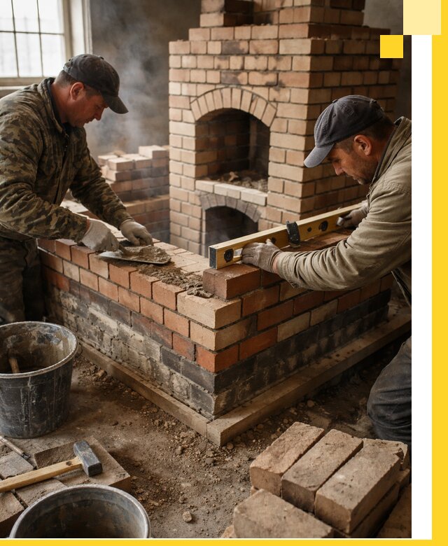 Изготовление и монтаж печей и каминов из кирпича в Воскресенске