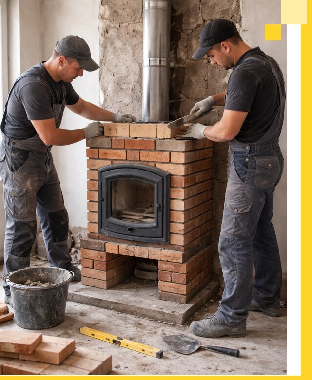 Монтаж печи камина под ключ в Воскресенске с гарантией и пусконаладкой