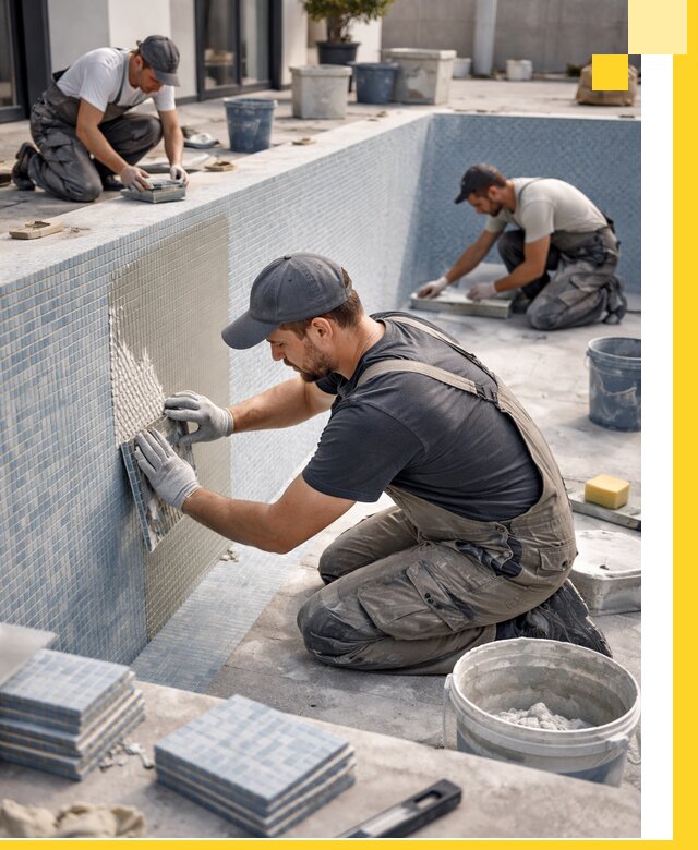 Облицовка бассейнов в Воскресенске плитка мозаика гидроизоляция