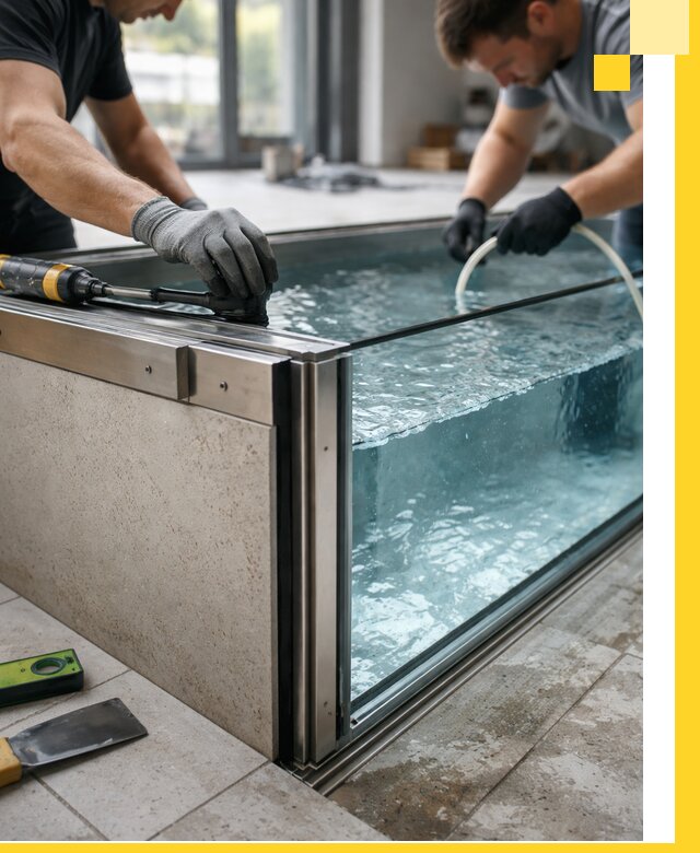 Проектирование и монтаж стеклянных бассейнов в Воскресенске