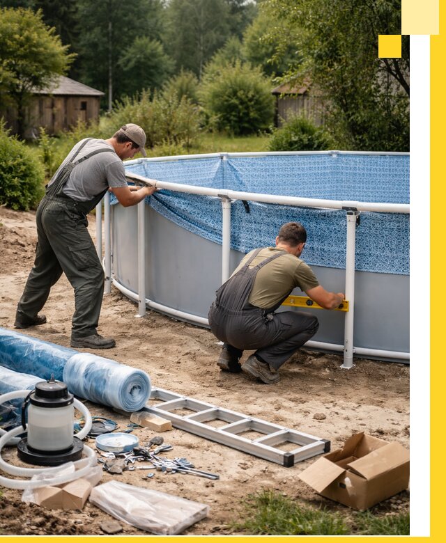 Установка и монтаж каркасных бассейнов в Воскресенске под ключ