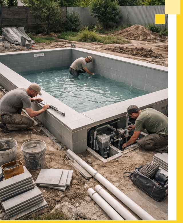 Строительство и монтаж бассейнов для дачи под ключ в Воскресенске