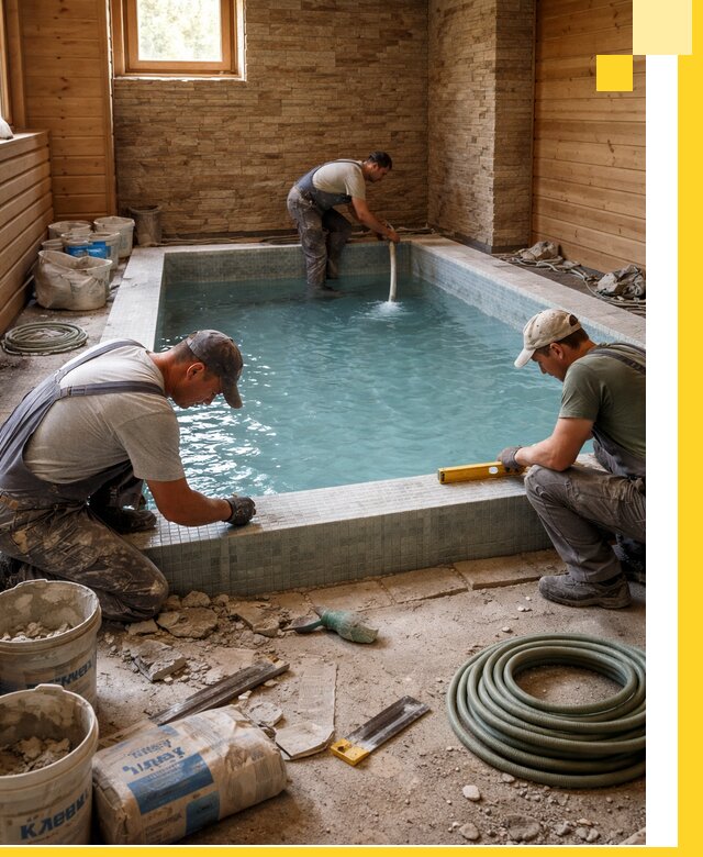 Проектирование и строительство бассейнов для бани в Воскресенске