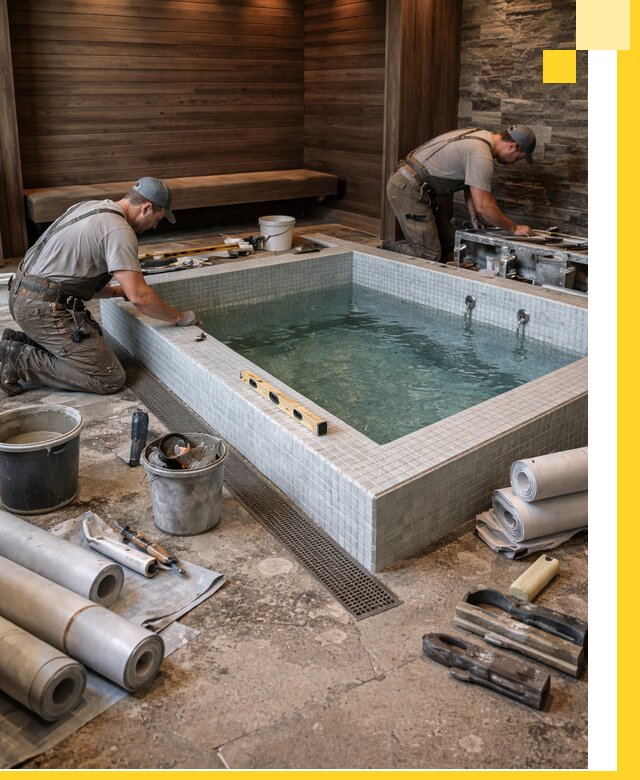 Установка и строительство бассейнов для сауны в Воскресенске