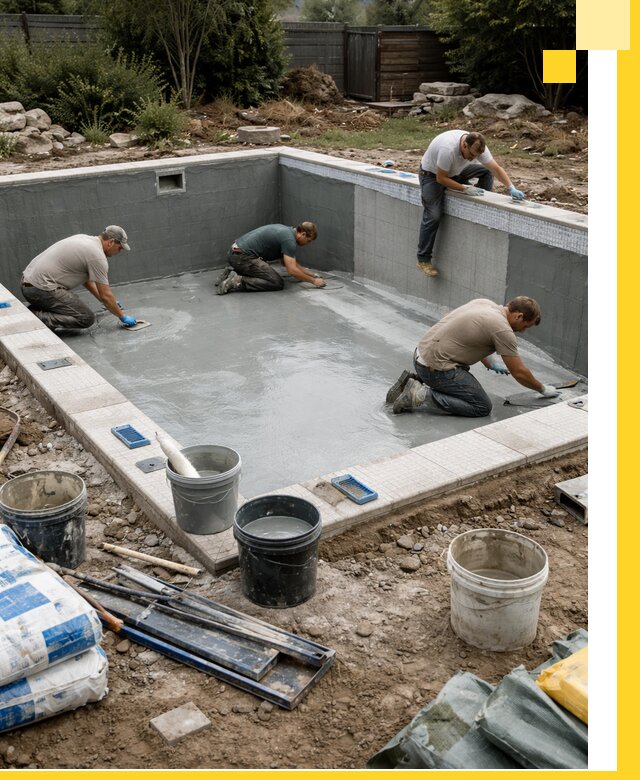 Изготовление и монтаж чаши бассейна под ключ в Воскресенске