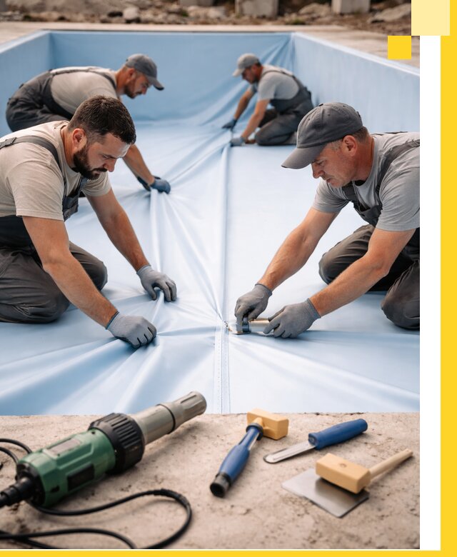 ПВХ пленка для бассейнов с монтажом и гарантией в Воскресенске