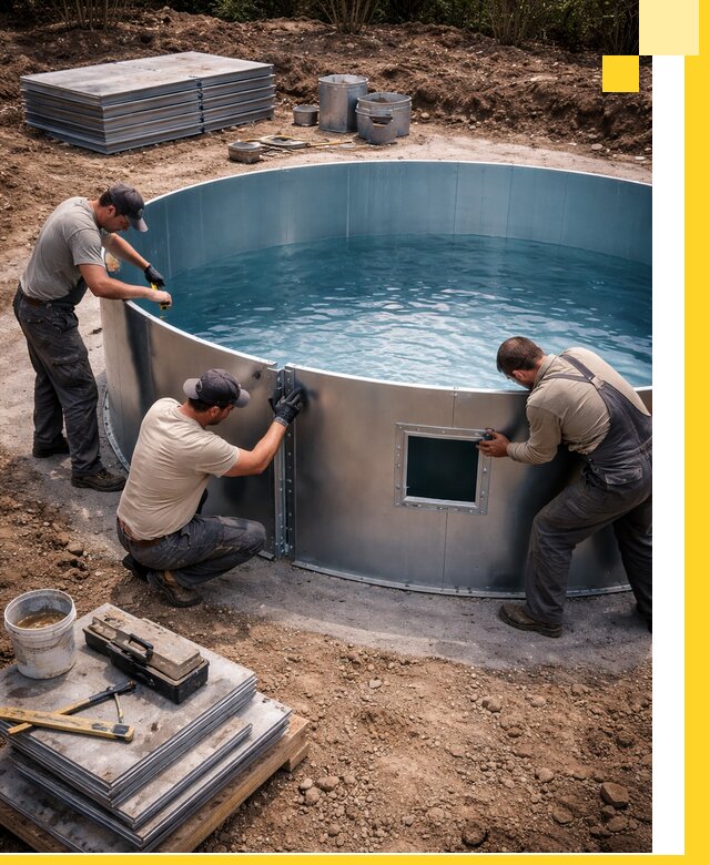 Круглые бассейны под ключ в Воскресенске проектирование и монтаж