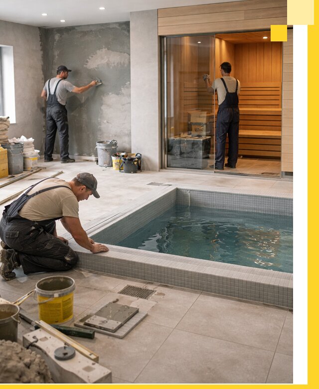 Проектирование и строительство сауны с бассейном в Воскресенске