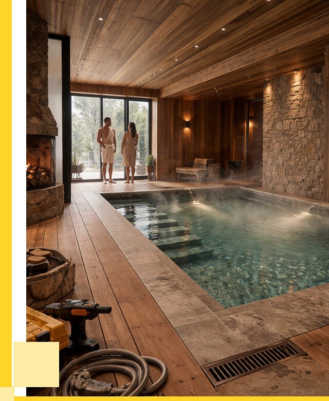 Проекты бань с бассейном под ключ в Воскресенске от 77535 р., ЭриданВск