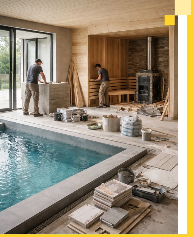 Проектирование и строительство бань с бассейном в Воскресенске