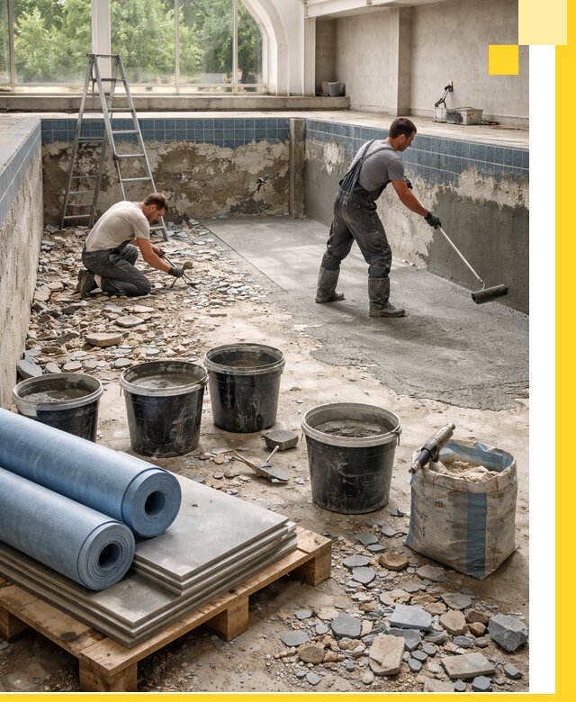 Реконструкция бассейнов в Воскресенске: ремонт, гидроизоляция