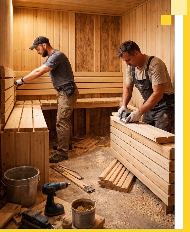 Профессиональный комплексный ремонт саун под ключ в Воскресенске