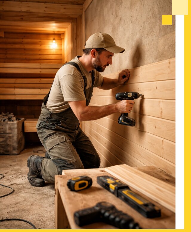 Профессиональная внутренняя отделка бани в Воскресенске под ключ