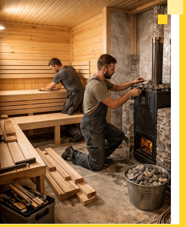 Дизайн и строительство интерьеров бань под ключ в Воскресенске