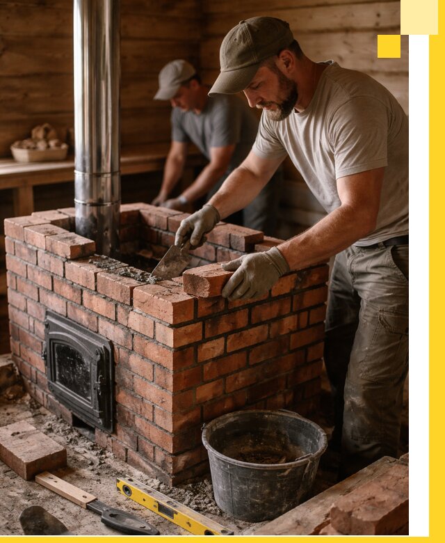 Кирпичные печи для бани под ключ в Воскресенске, проект и монтаж