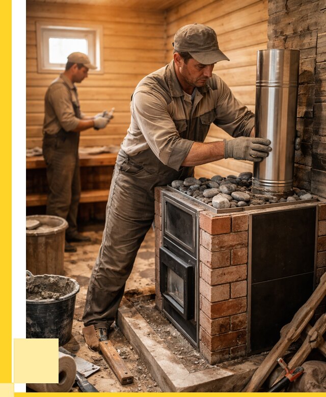 Монтаж печи в бане под ключ в Воскресенске от 20676 р. | ЭриданВск