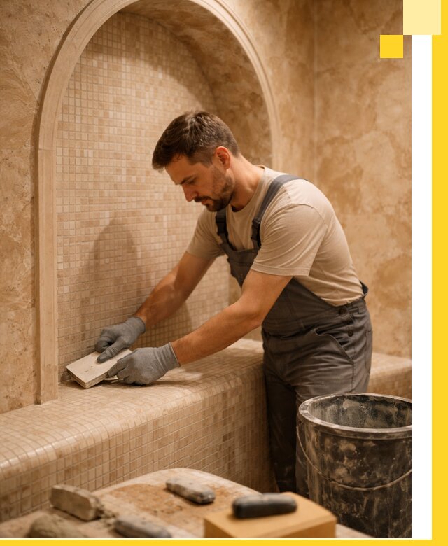 Профессиональная отделка хамамов с мозаикой под ключ в Воскресенске