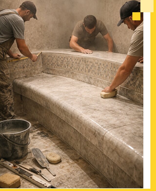 Изготовление и установка сидений для хамама в Воскресенске